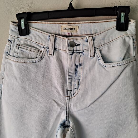 L'Agence Margot High Rise Acid Wash Distruct/Distressed Jeans - Size 25 (NWT) - Picture 7 of 10